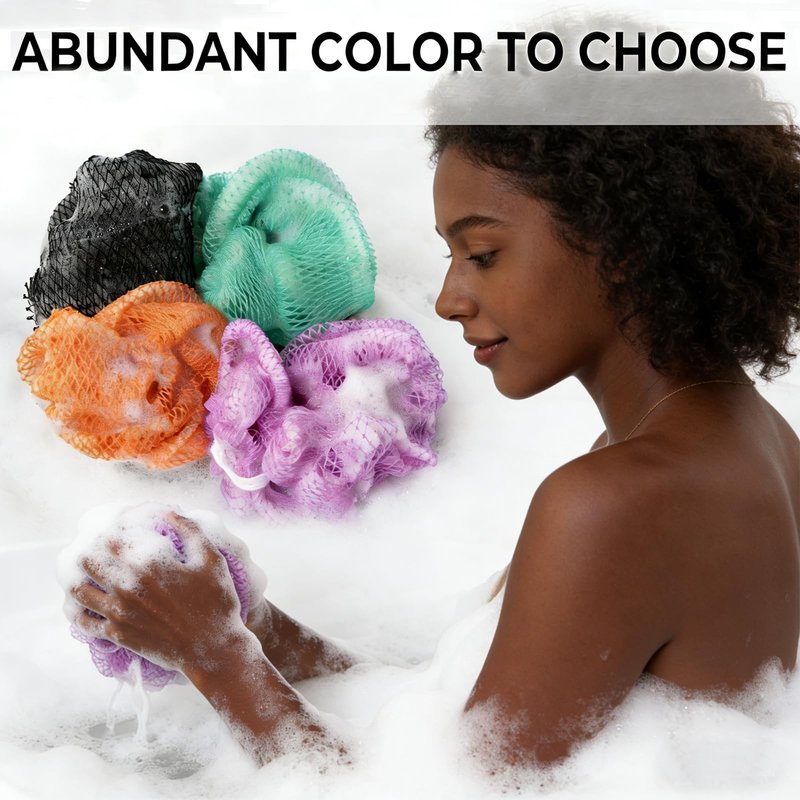 Ember and Root African Exfoliating Body Net Sponge, Ember and Root African Net Sponge, Exfoliating Towel, Exfoliating Washcloth Face & Body Scrub Towel for All Skin Types, Gentle Exfoliation (Bronze)