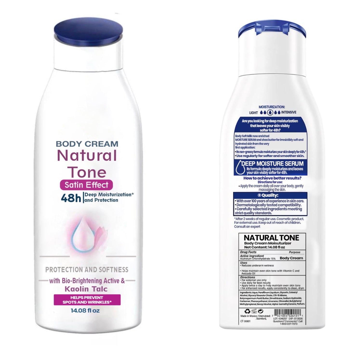 ivea Tono Natural Crema Corporal Even Skin Natural Tone Body Lotion – Crema Aclarado Natural Formula Made in Mexico Vitamin C Helps Reduce Dark Spots & Brighten Dull Skin –14oz