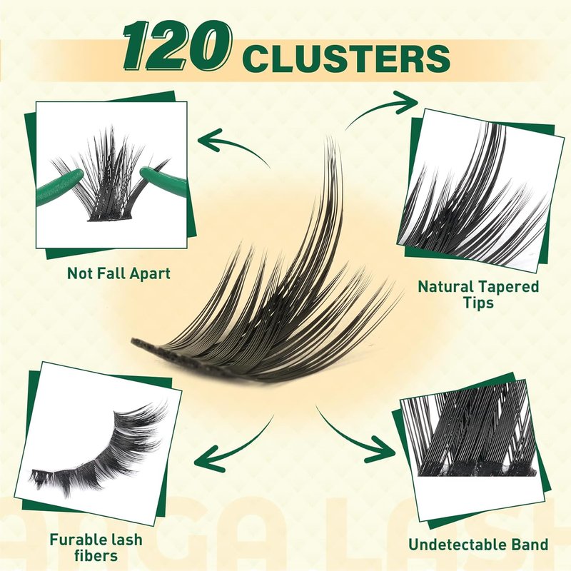 Lash Clusters Kit - California Sunset 8-18mm Eyelash Extensions | DIY Natural Fairy Lashes with Bond & Remover