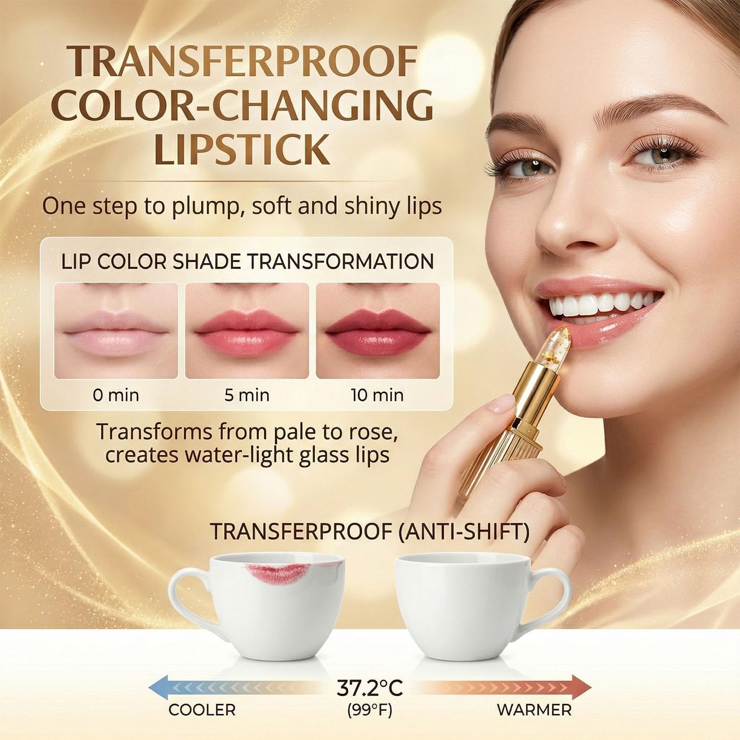 Yurisphere 2 Pack pH Color Changing Lipstick for Women, Clear Lip Stick That Adapts to Your Natural Tone, Long Lasting Moisturizing Lip Balm with Glossy Finish