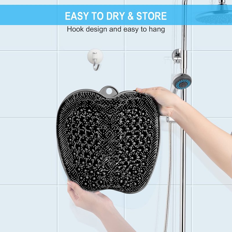 BESKAR XL Large Foot Scrubber Mat for Use in Shower - Shower Foot Cleaner to Eliminate Calluses Dead Skin, Foot Massager Mat for Men & Women to Soothe Achy Feet, Non Slip Suction Cups