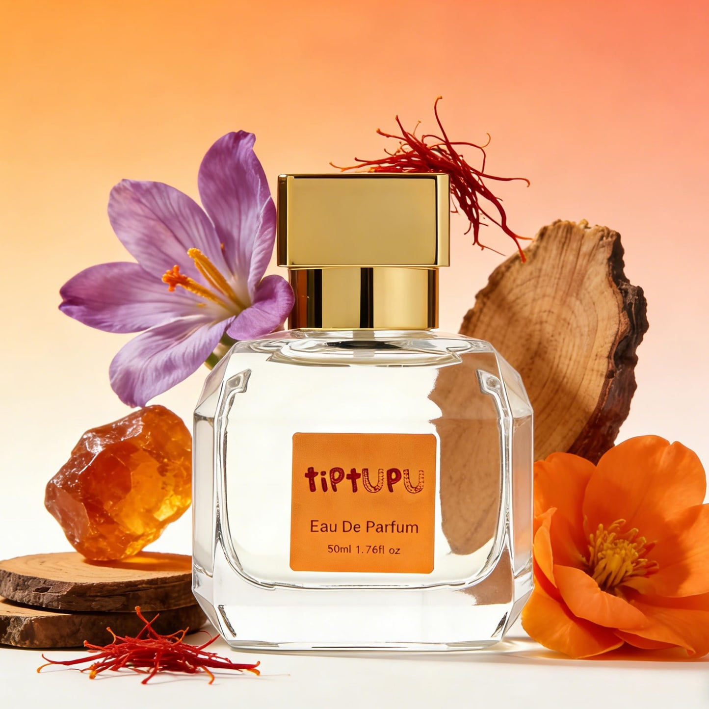 tiptupu - Saffron Amberwood 1.76 Fl Oz (50ml) - Eau de Parfum - Inspired by B.accarat R.ouge 540 - Floral Woody Fragrance - Long Lasting Perfume for Women