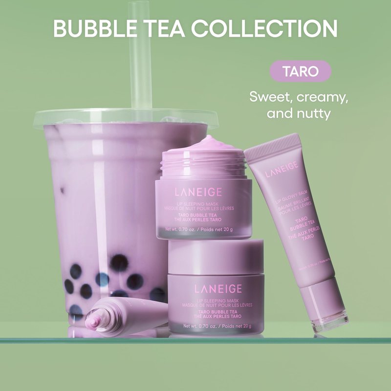 LANEIGE Lip Sleeping Mask – Taro Bubble Tea | Overnight Lip Care with Vitamin C & Berry Mix Complex for Smooth, Hydrated Lips