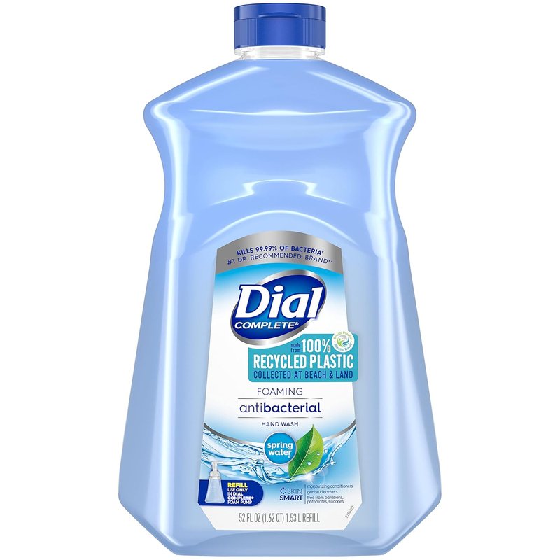 Dial Complete Antibacterial Foaming Hand Soap Refill - Spring Water & Fresh Pear, 52 fl oz | Gentle & Effective Cleanliness