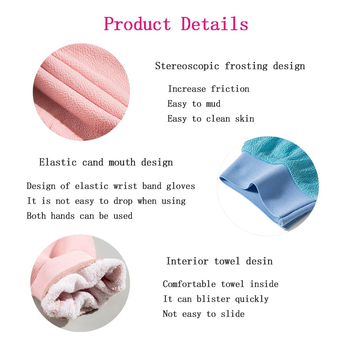 CIDOKAT Exfoliating Mitt For Body Scrub Exfoliator Glove Revive Glow Keesa Exfoliating Glove Exfoliate Bath Korean Deep Exfoliating Gloves For Shower Dead Skin Remover Scrubber Exfoliation 1Pcs Black