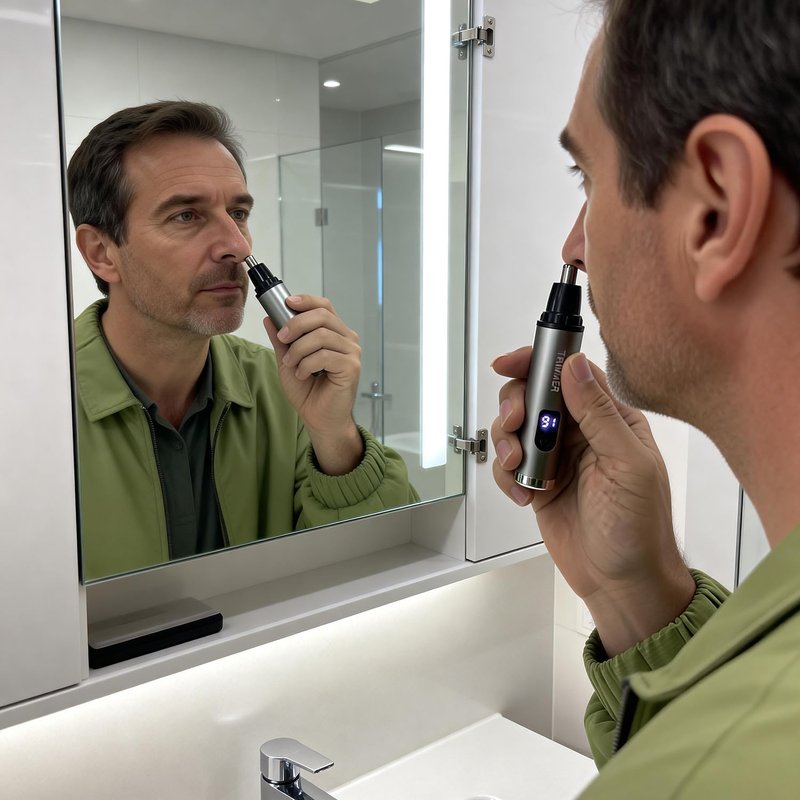 Ear and Nose Hair Trimmer - Portable, Easy-Clean Grooming Tool for Men & Women