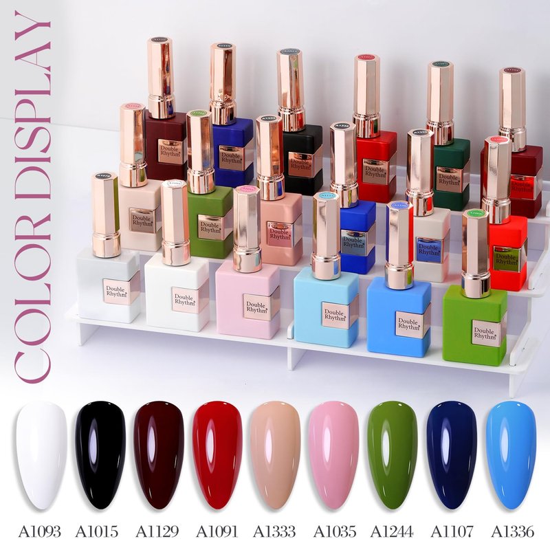 Double Rhythm Gel Polish - Pure Sheer Soak Off Nail Polish for DIY Manicure | 0.5oz (Purple-A1009)