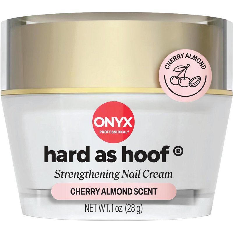 Onyx Professional Hard as Hoof Nail Strengthening Cream, Cherry Almond Scent - Made in USA, Nail Growth & Conditioning Cuticle Cream Stops Splits, Chips, Cracks & Strengthens Nails, 1 oz