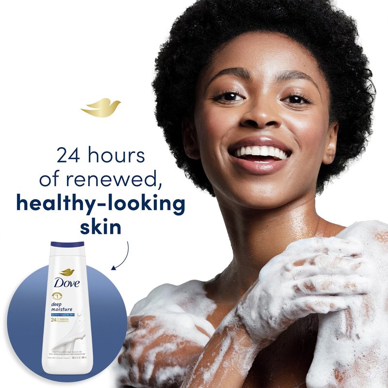 Dove 2-in-1 Shampoo & Conditioner, Daily Moisture Body Wash – Deep Hydration for Revitalizing Dry Hair and Skin (2 Piece Set)