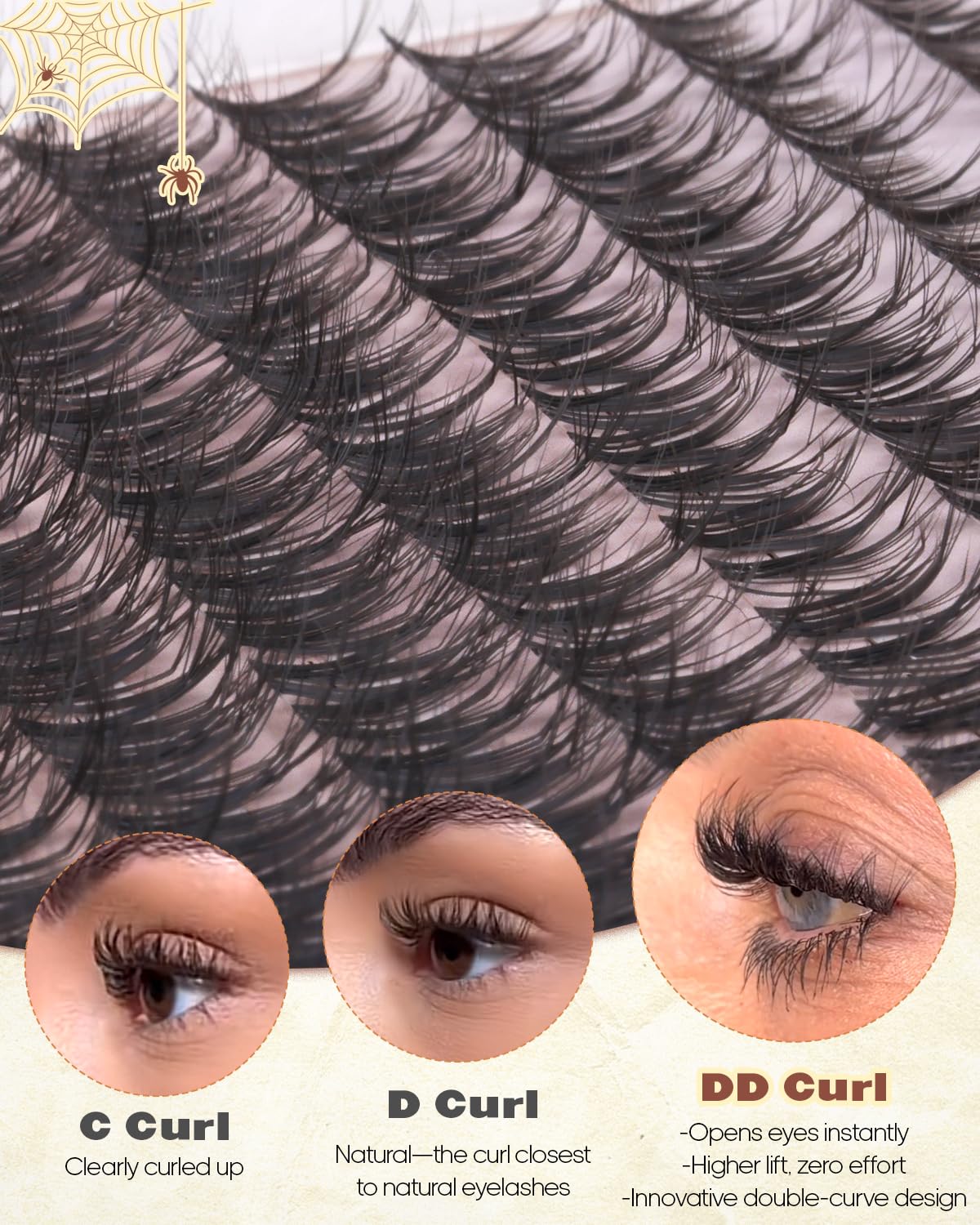 Skiennix Wispy Lash Clusters - Fluffy DD Curl Individual Eyelash Extensions | 10-16mm Natural Look