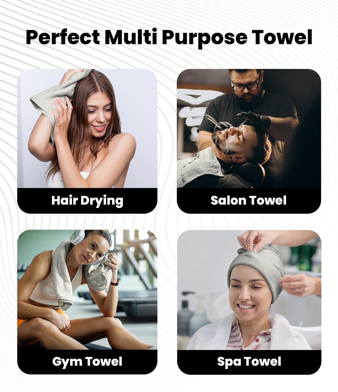 Avalon Towels Salon Towel - Silver Hand Towels Bulk Pack of 24 - 100% Cotton Absorbent Spa, Facial & Gym Towel for Working Out - 16x27 Inches (Not Bleach Proof)