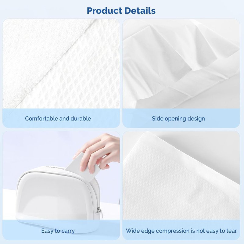 JMU Disposable Pillow Cases - 100PCS Medical Tissue/Poly Covers | 21" x 30" | White