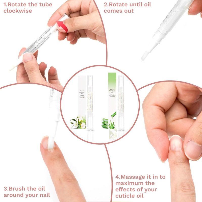 Meschett Cuticle Oil Pens - Revitalize Nails & Prevent Cracking | 2PCS Aloe & Jasmine Flavor