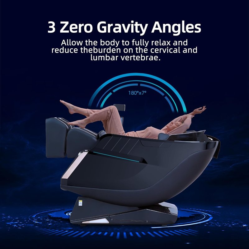 4D Massage Chair - Full Body Shiatsu Recliner with Heat & AI Voice Control | Zero Gravity Design, Foot Roller, 3-Zone Heating