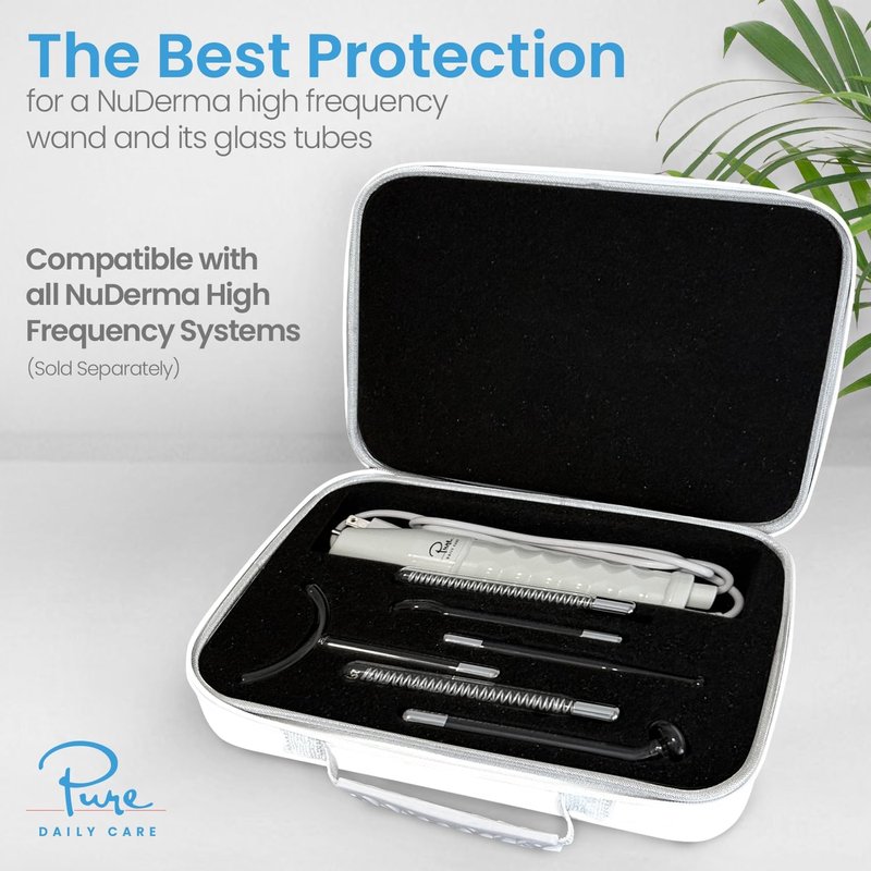 NuDerma Carrying Case for High Frequency Wand | Portable, Padded Storage for All Models