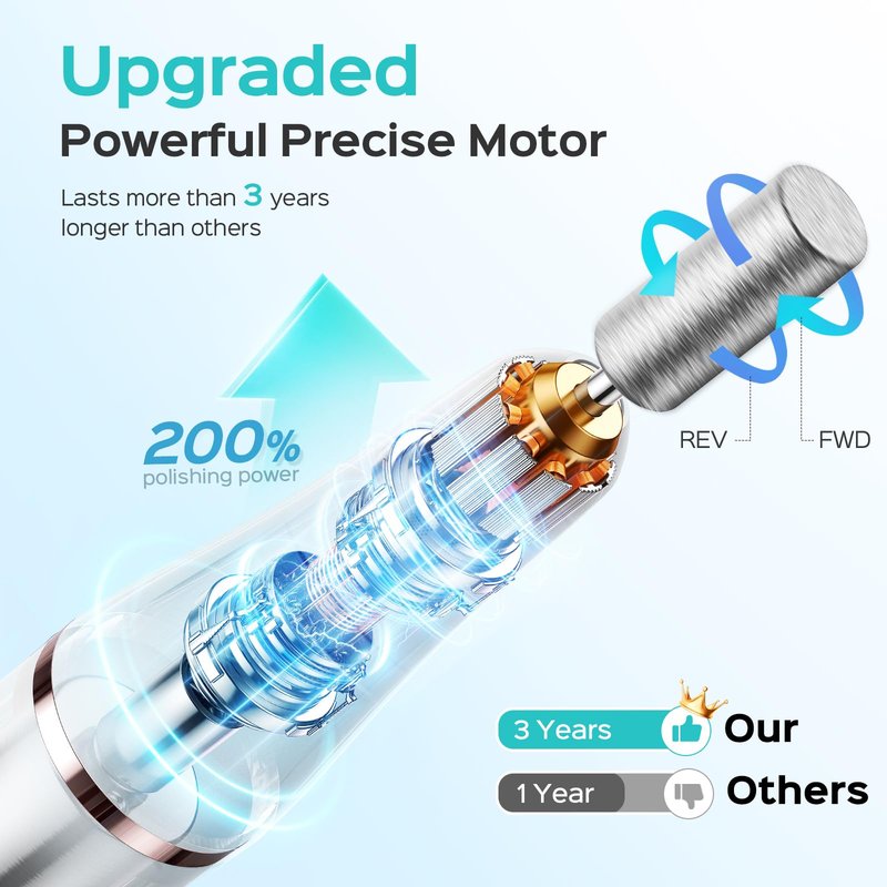 Cordless Electric Nail Drill File: COSLUS Nail Drill Machine with Stepless Speed Knob for Acrylic Gel Dip Powder Polish, Professional Portable Manicure Pedicure Kit Rechargeable for Home Salon Use