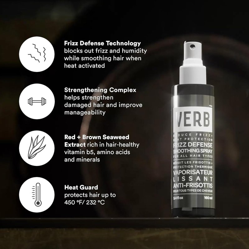 Frizz Defense Smoothing Spray - Anti-Frizz & Heat Protection for Sleek Blowouts | Paraben-Free, All Hair Types