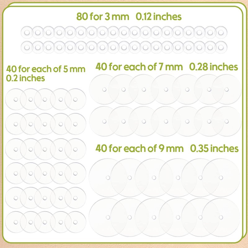 Hicarer 200 Pcs Clear Piercing Disc for Piercing Bump 3/5/ 7/9 mm Clear Silicone Earrings Backs Plastic Disc Pads Stabilizer, Earring Backs Stopper Earlobe Support Patches, 4 Sizes