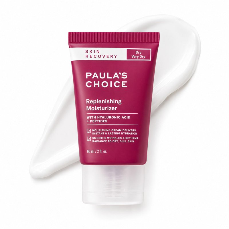 Paula's Choice SKIN RECOVERY Replenishing Face Moisturizer Cream, Daily Facial Moisturizer with Hyaluronic Acid, & Peptides, Face Lotion for Dry, Sensitive Skin, Fragrance-Free, 2oz