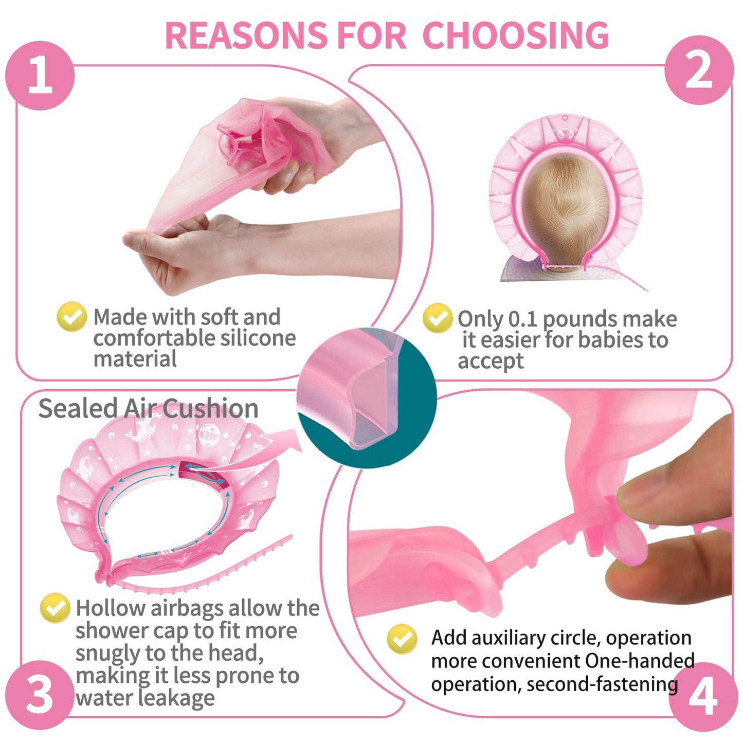 kair Baby Bath Visor Soft Silicone Shower Cap fit for More Than 24 Months