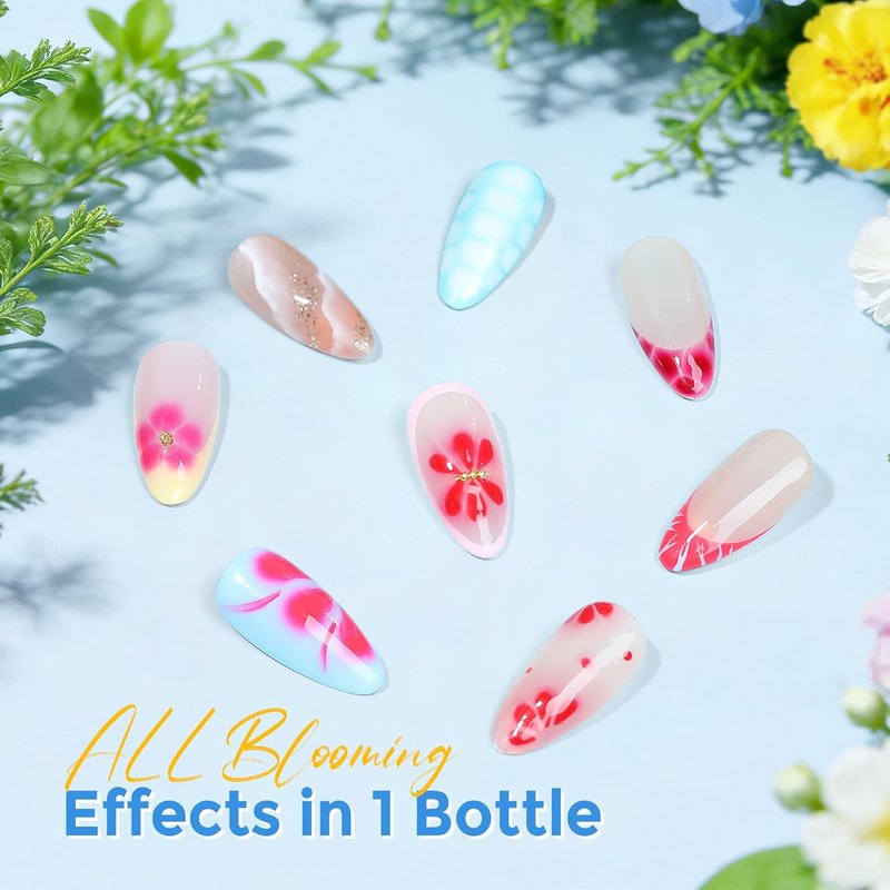 Blooming Gel Nail Polish - Clear 15ml | UV LED Nail Art for Spring Floral Designs & Marble Effects