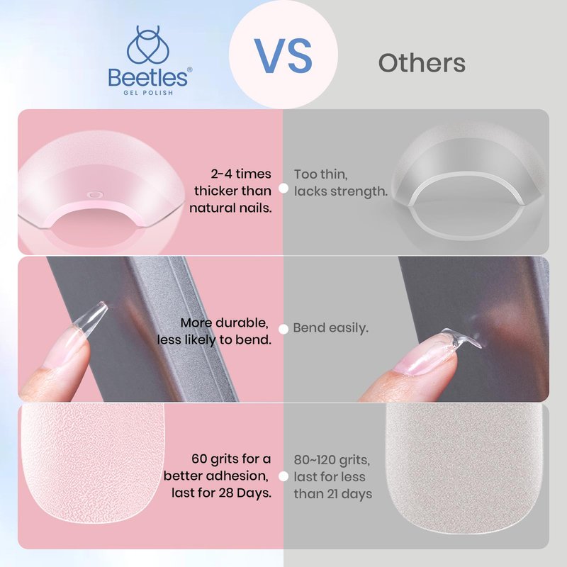 Beetles Gel Nail Tips 288 Pcs Medium Coffin Etch X Nail Tips 12 Sizes Half Matte Press On Nails Full Cover False Nails for Nail Extensions Friendly for Beginner Women