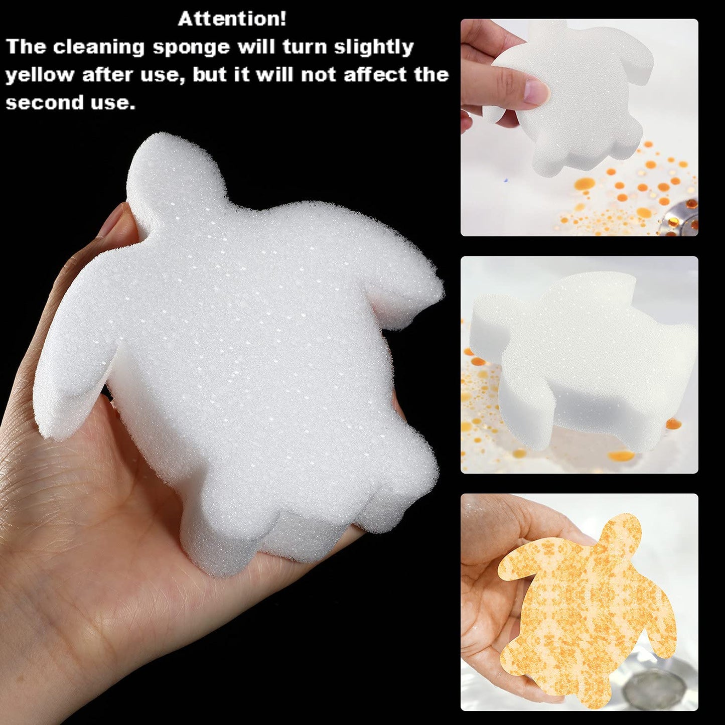 Boao 16 Pieces Oil Absorbing Sponge for Hot Tub Swimming Pool and Spa(Turtle,White)