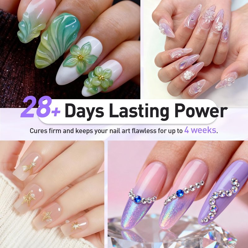 Crystal Clear Sculpture Glue Gel by [Brand Name] - Strong Adhesive for Diamonds & Nail Charms | 5g Quick LED Cure