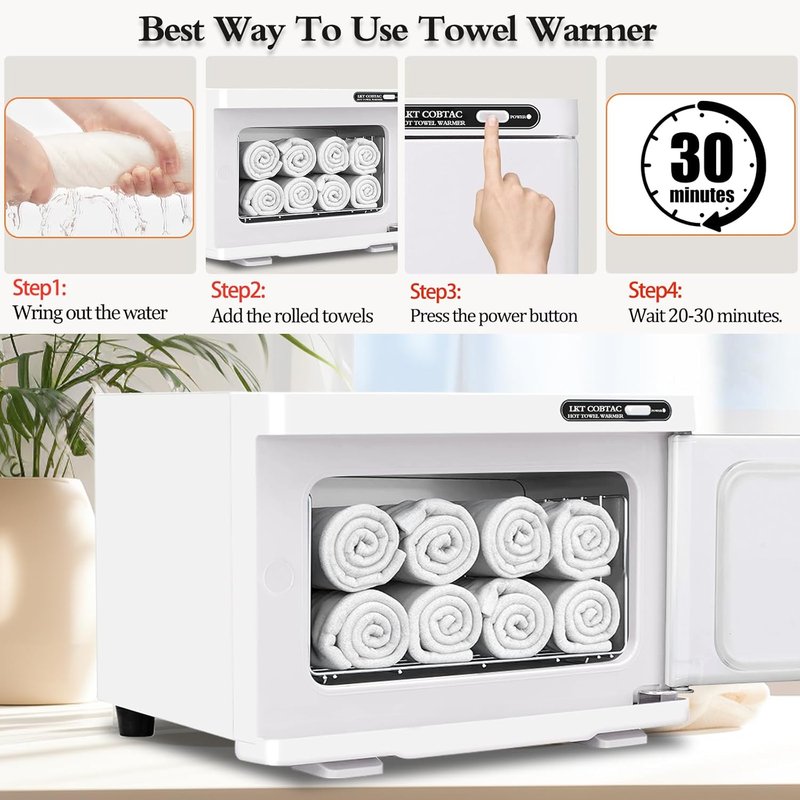 Skiennix Hot Towel Warmer - 8L Medium Capacity Heater for Spa, Salon & Home Use