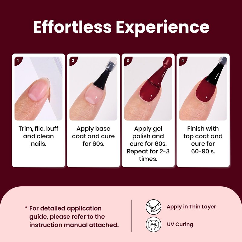 Beetles Dark Red Gel Nail Polish – 15ML Oxblood Red Burgundy Gel Polish Soak Off UV LED Needed Maroon Wine Color Nail Art Summer 4th of July Nails Manicure Salon DIY Design at Home Gifts for Woman