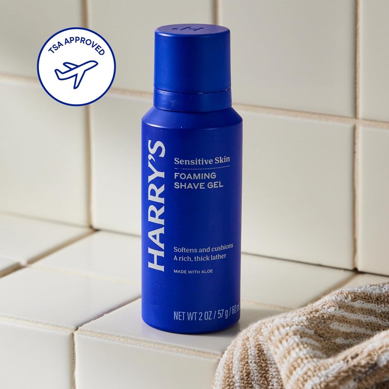 Harry's Foaming Shave Gel - Travel Size 2 oz | TSA Approved, Pack of 6 for On-the-Go Grooming