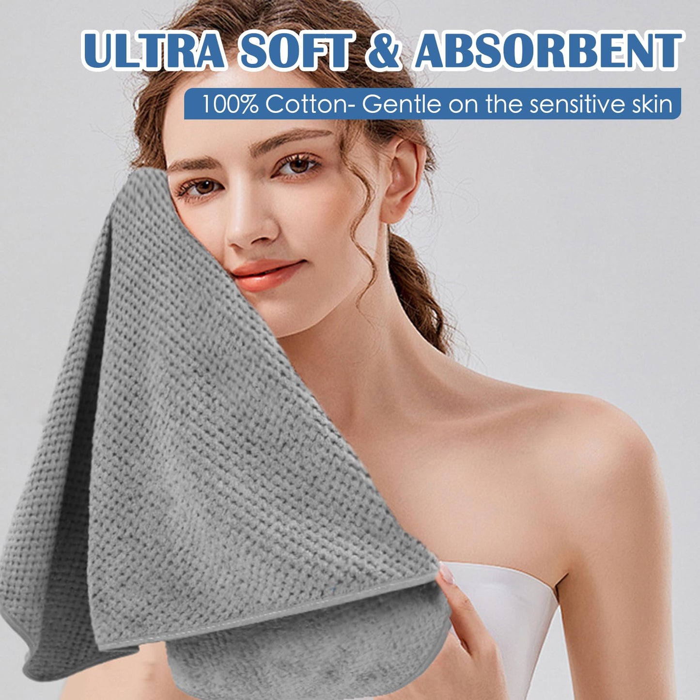 Vermiels 4 Pack Quick to Dry Hand Towels Microfiber Highly Absorbent Towels Perfect for Bathroom & Kitchen Shower, Spa, Hand Towel 14 x 30 inches (Gray)