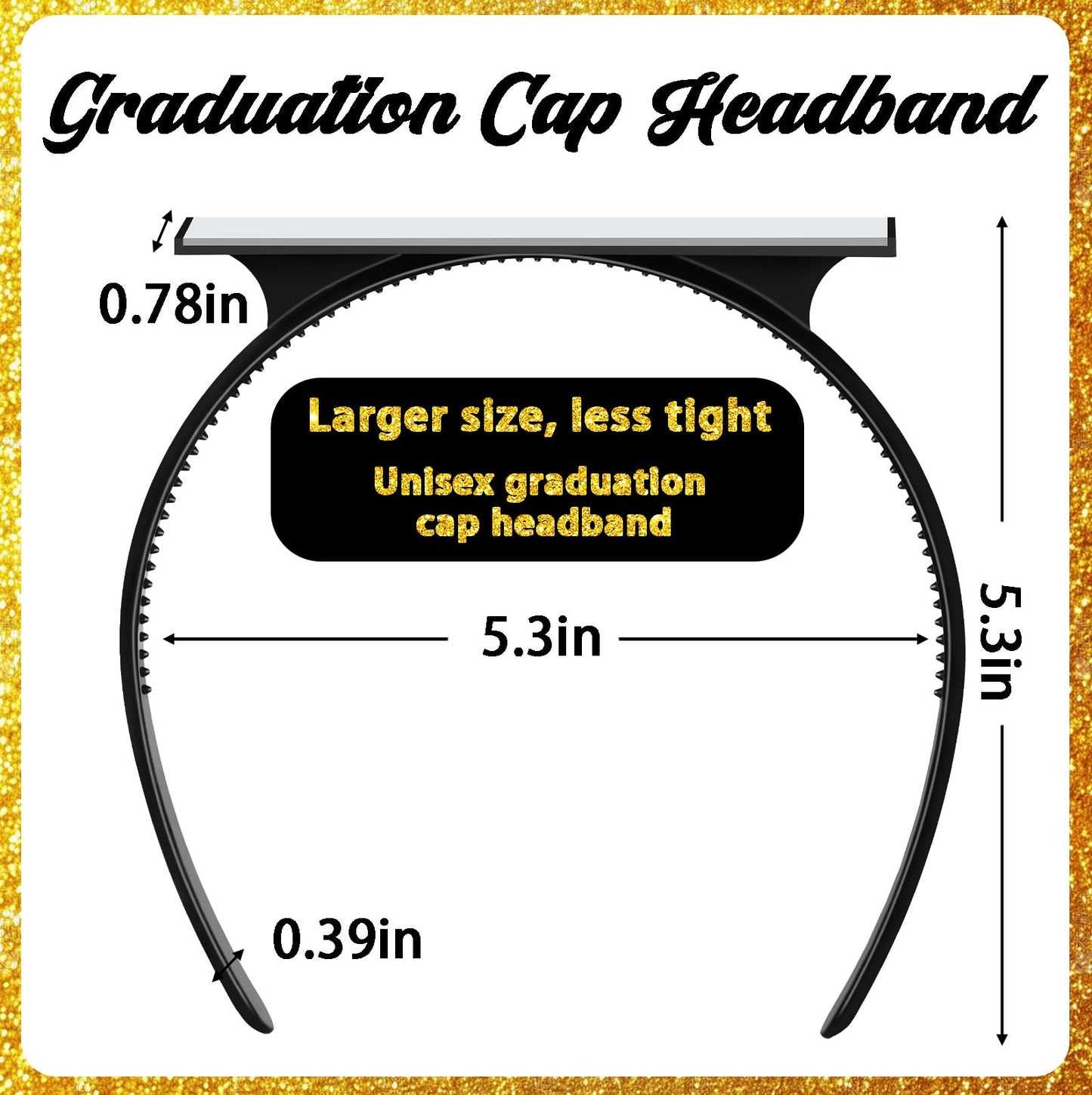 Sofeavo Graduation Cap Headband Insert - Secure Grad Cap Headband for Graduates, Women & Students - Keeps Hairstyle Intact for Graduation Hat Stability - Essential Hat Accessories