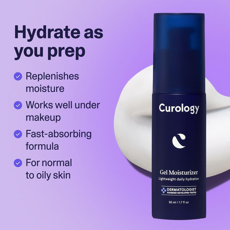 Curology Gel Face Moisturizer, Daily Face Lotion with Hyaluronic Acid, for Oily, Dry or Sensitive Skin, 1.7 fl oz