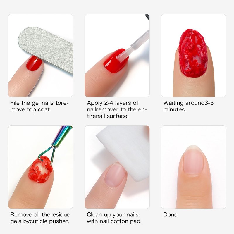 Regine Switzerland Gel Nail Polish Remover - Acetone-Free, Quick 2-5 Min Removal, 15ml