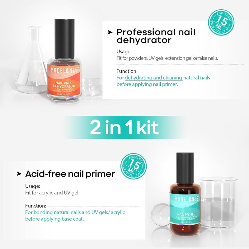Modelones Cordless Nail Drill Kit - Includes Nail Dehydrator & Primer for Professional Results