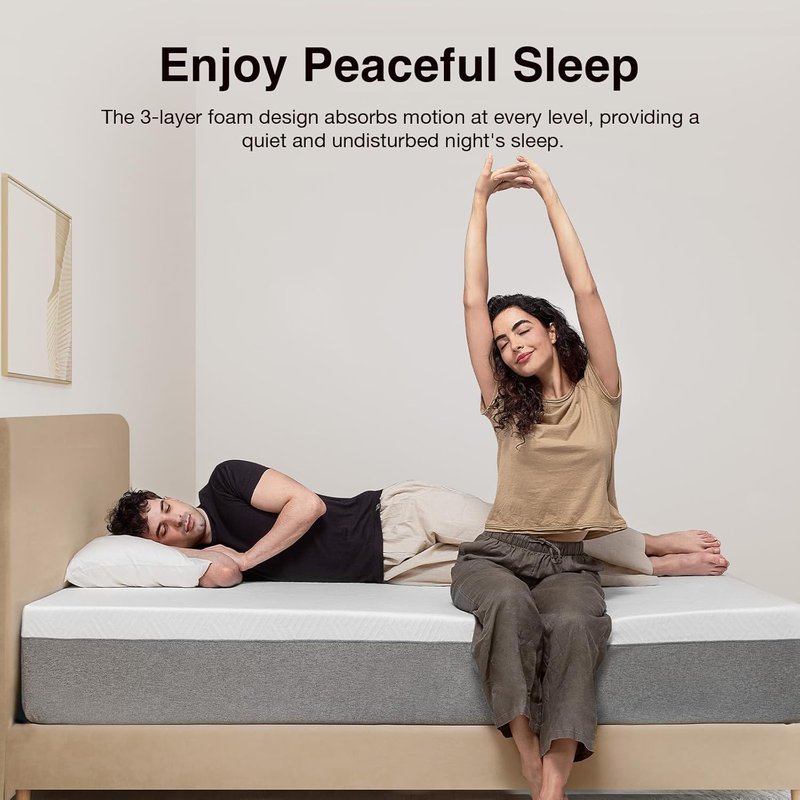 Novilla Bliss Queen Size Mattress - 12" Gel Memory Foam for Cool Sleep & Pressure Relief | Medium Plush Feel