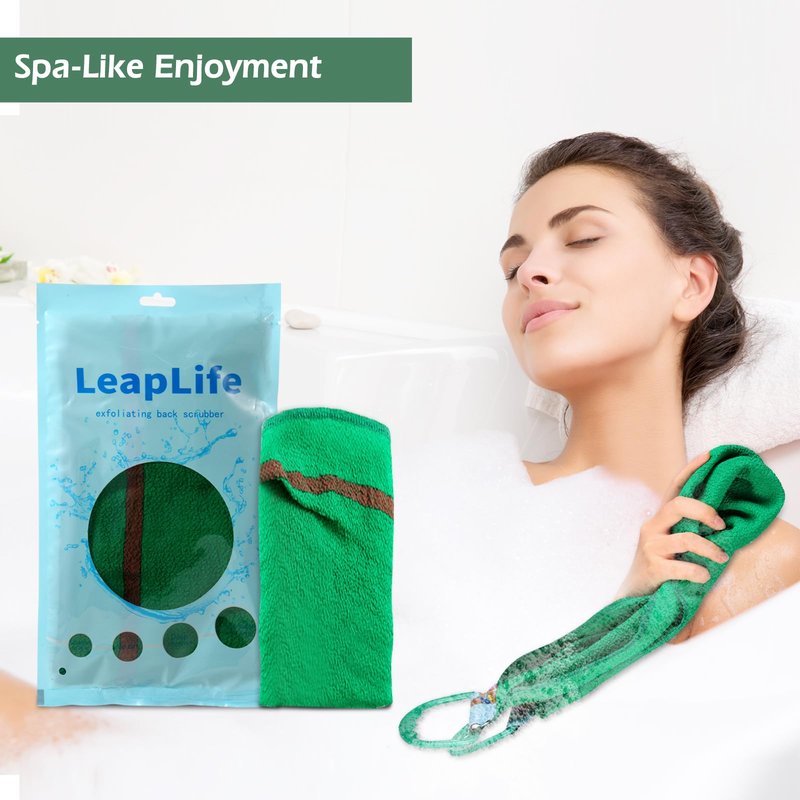 LeapLife Exfoliating Back Scrubber, Body Back Scrubber Towel for Shower, Bath Wash Scrub Cloth Washcloth Washer for Men Women Exfoliation, Body Scrubbing Brush Exfoliator 500D