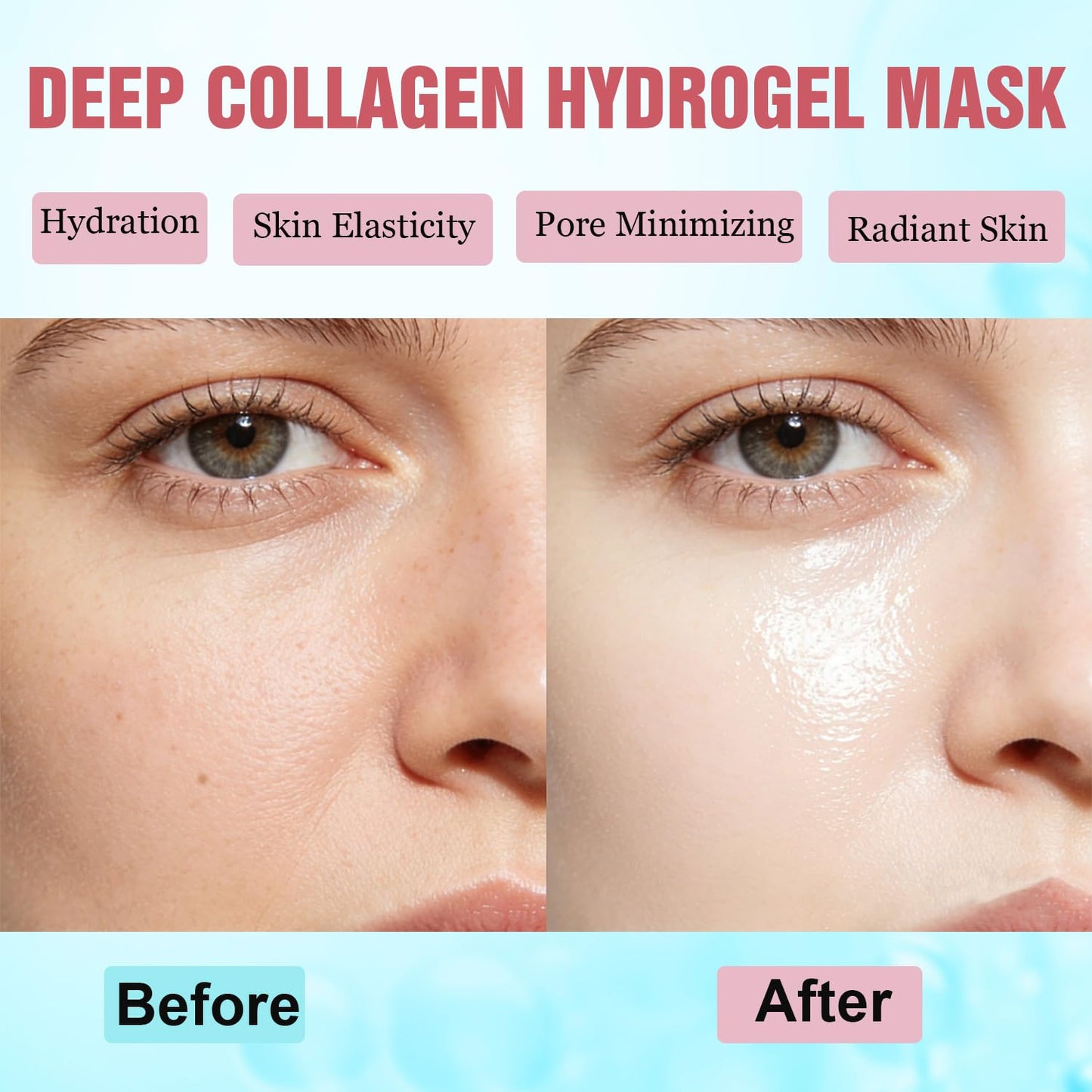 Kewhunt Deep Collagen Face Mask Overnight, Bio- Collagen Mask Real Deep Mask, Hydrating Hydrogel Masks with Low Molecular Collagen for Firming, Elasticity, Pore Minimizing 40g x 5ea Mothers Day Gifts