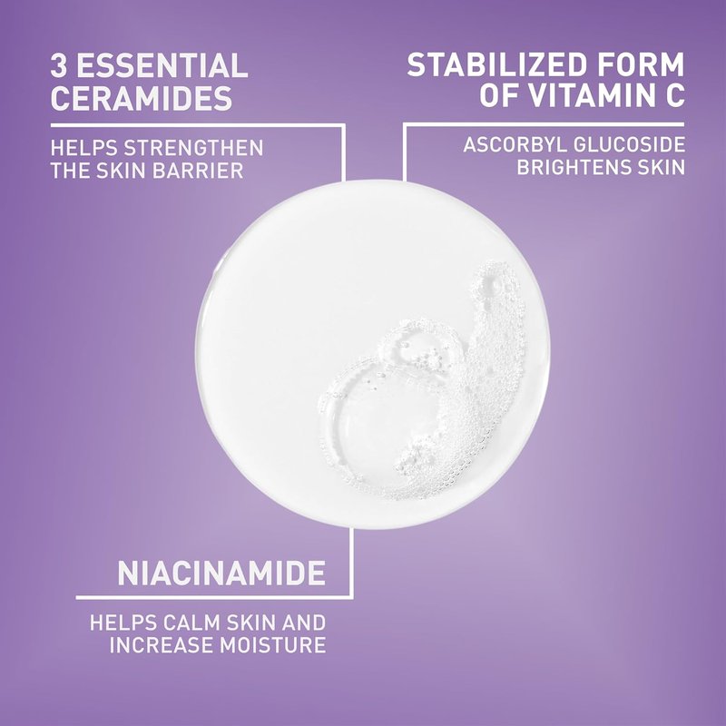 CeraVe Brightening Vitamin C Facial Cleanser - Hydrating & Exfoliating for Dull Skin | 8oz