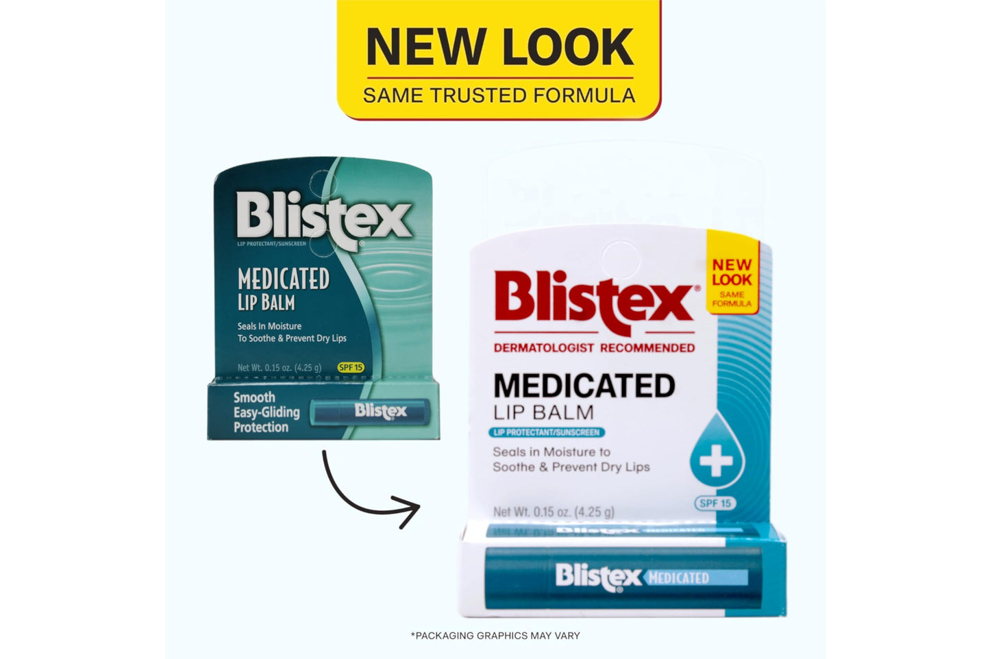 Blistex Medicated Lip Balm, Regular, SPF 15, Pack of 3