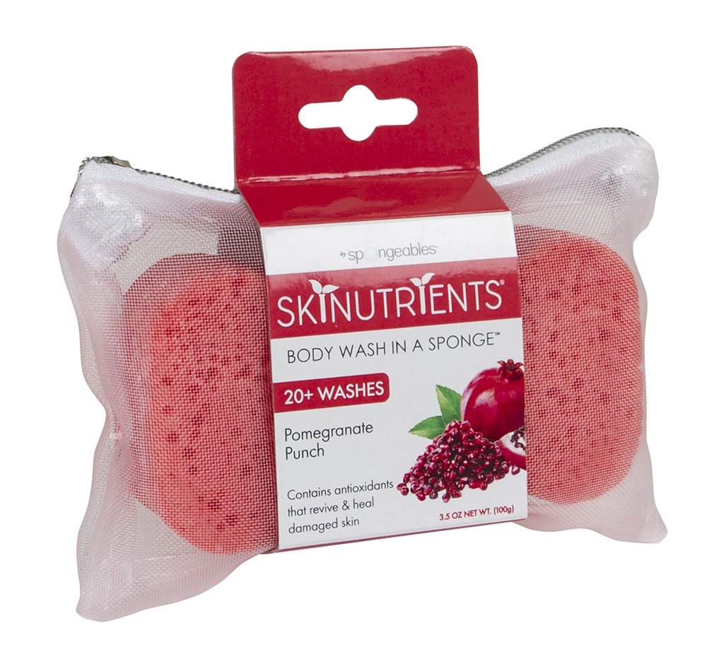 Spongeables Body Wash in a 20+ Wash Sponge, Pomegranate Punch, 3 Count