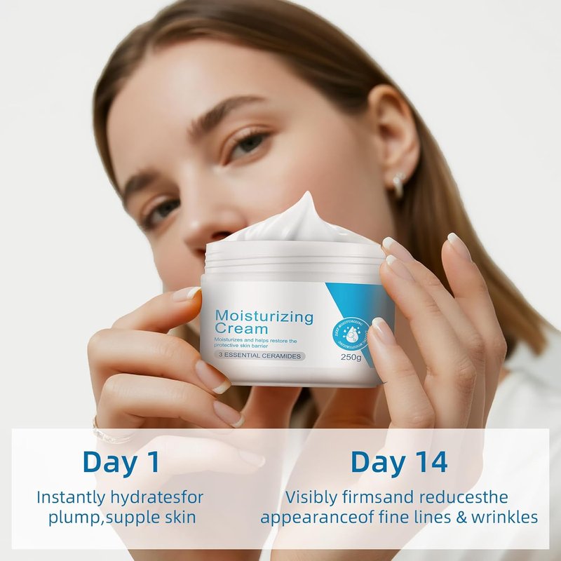 Moisturizing Cream - Hydrating Body & Face Moisturizer with Hyaluronic Acid & Ceramides | Oil-Free, Fragrance-Free, Non-Comedogenic