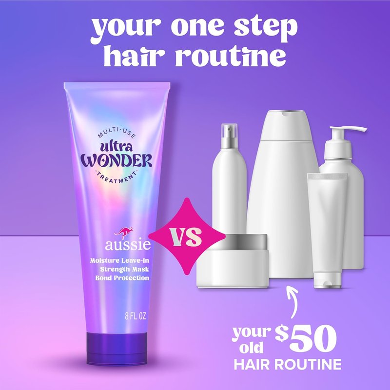 Aussie Ultra Wonder Treatment - Leave-In & Pre-Wash for All Hair Types | 8oz, Amino Acids Enriched