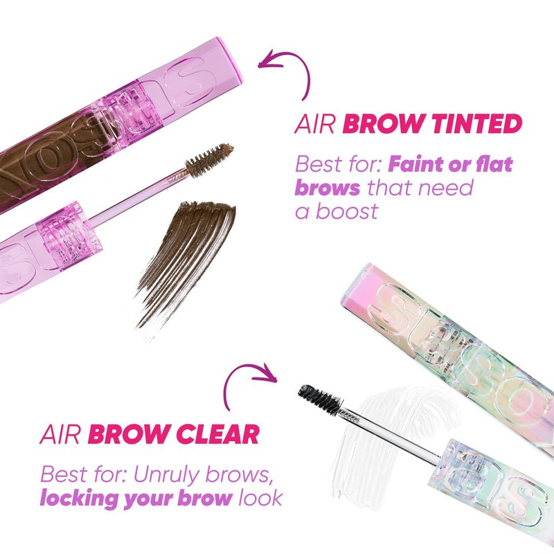 Kosas Air Brow Tinted Eyebrow Gel – Volumizing Brow Gel with Flexible Long-Lasting Hold, Black