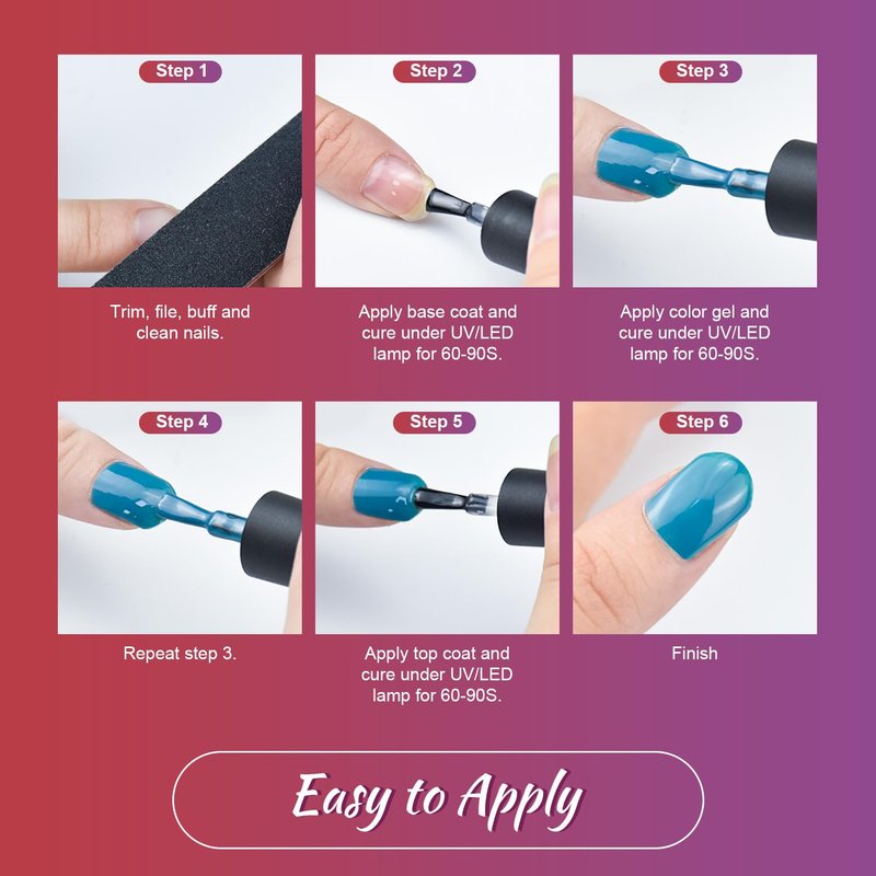 Gel Nail Polish Kit with UV Light - 32 Color Soak Off Set | DIY Manicure Tools for Women