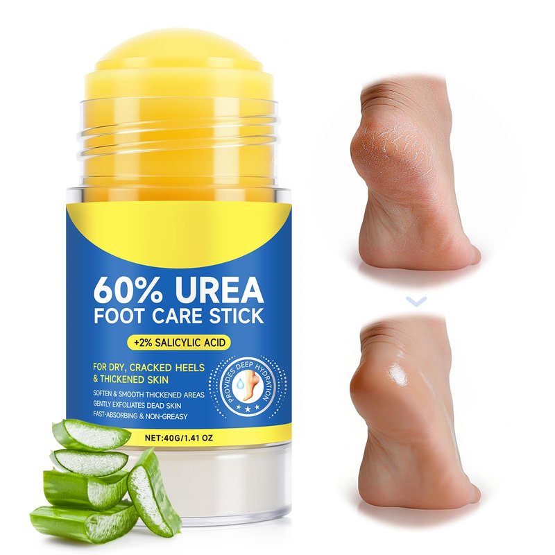 60% Urea Cream Stick with 2% Salicylic Acid, Maximum Strength Foot Cream Stick for Dry Cracked Heels & Calluses, Rapidly Softens Thick Skin - Non-Greasy & Fast Acting - 2-Day Visible Results