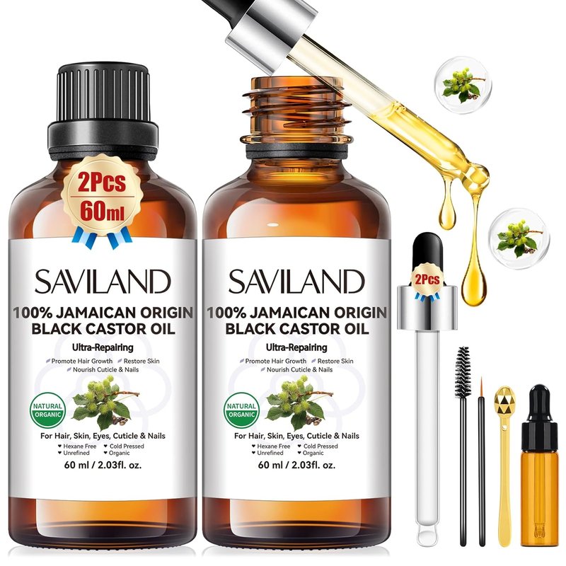 Jamaican Black Castor Oil - 100% Pure & Organic for Hair, Skin, Eyebrows | Unrefined, Multi-Purpose Care