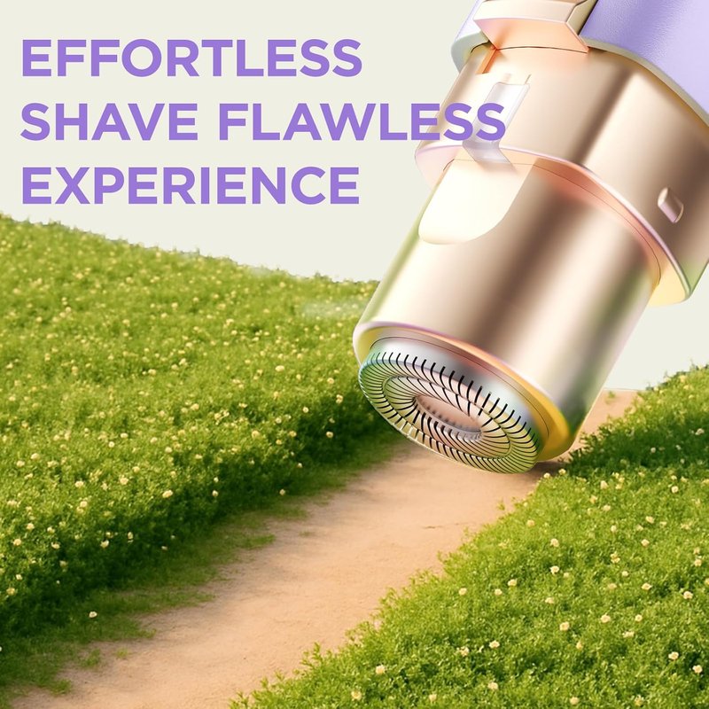 Rechargeable Facial Hair Remover - 2-in-1 Electric Eyebrow & Facial Trimmer with LED Light | Purple