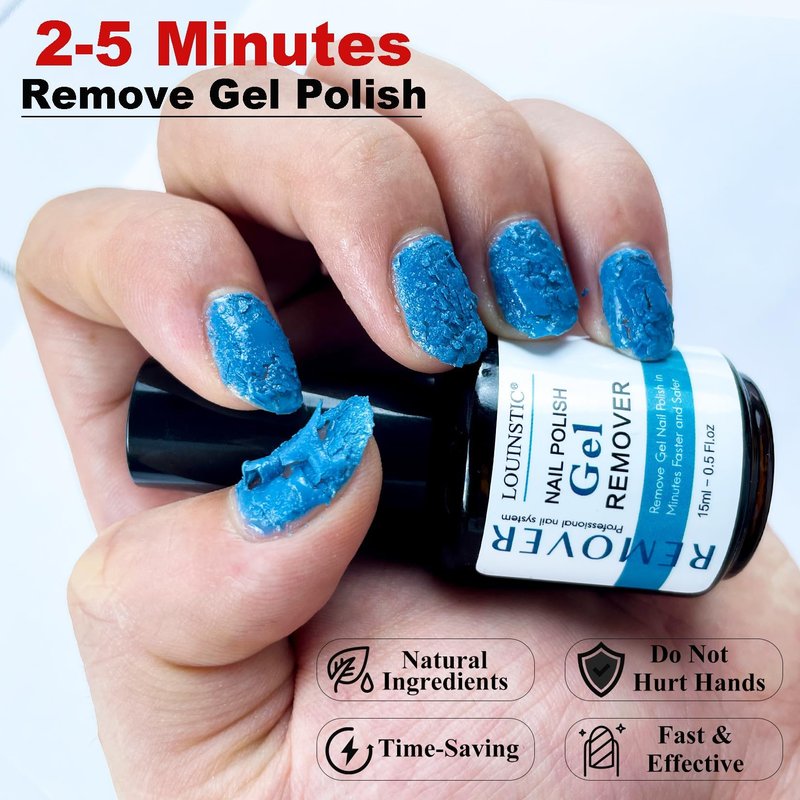 2PCs Gel Nail Polish Remover - 30ML,Fast & Easy, with Roller Cuticle Oil, No Need to Wrap and Soak, Remove Gel Polish in 2-5 Minutes at Home, No Damage to Nails, with Cuticle Pusher Tool,Nail File
